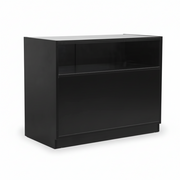 MADS retail counter with 1/3 glass panel, black. B 120