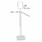 Joystick stand, 1 straight and 1 angled chrome arm, height-adjustable, includes leveling feet, white stand, 80 x 39 cm, H125-195 cm