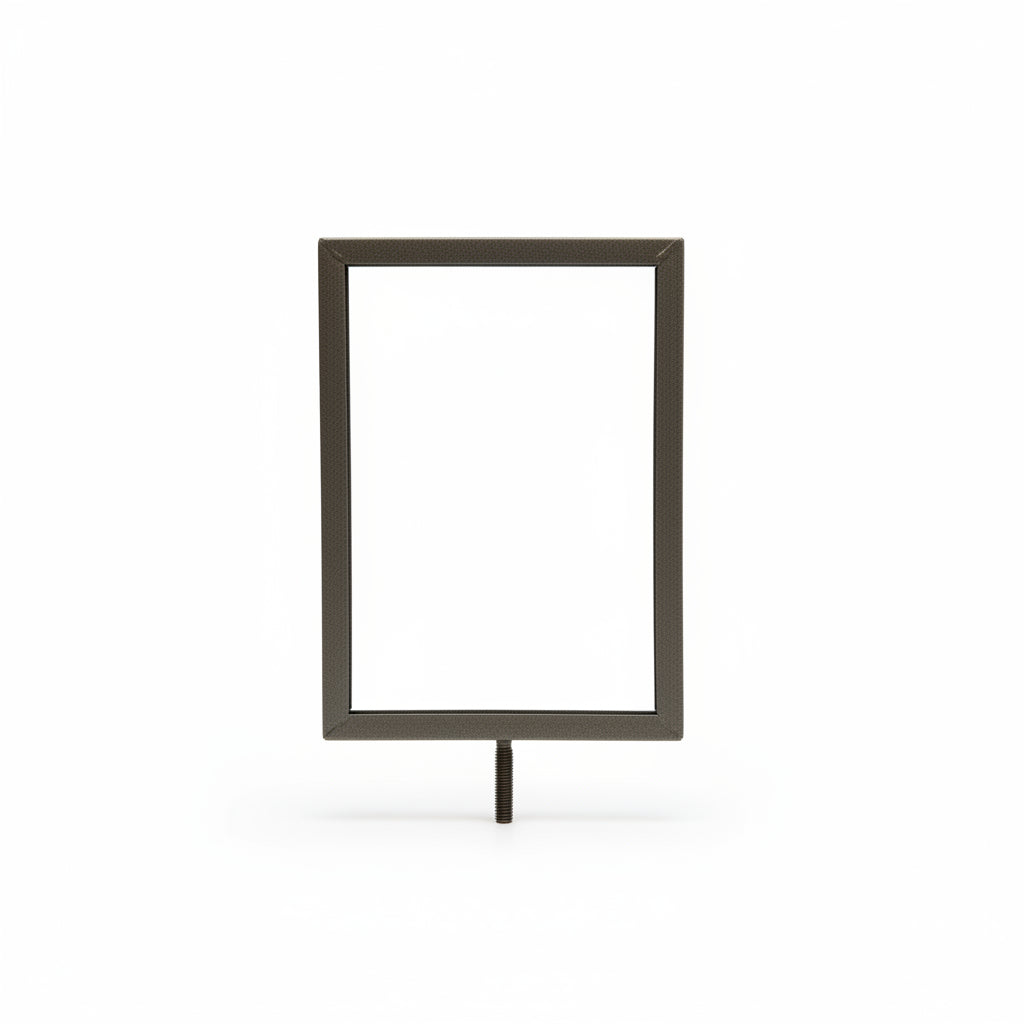 Sign frame, A5, metal, titanium.