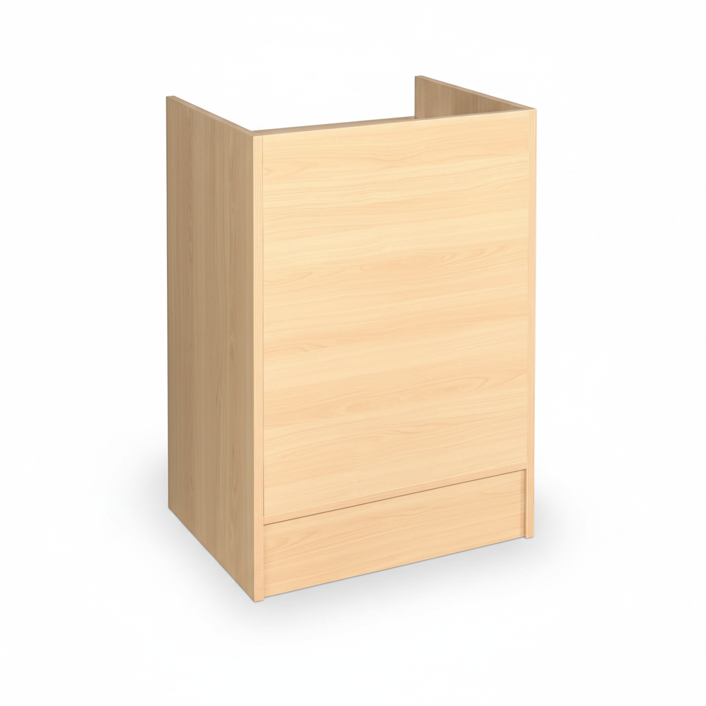 Slimline Disk, counter module, with recessed shelf, maple, H96 x W61cm x D46 cm