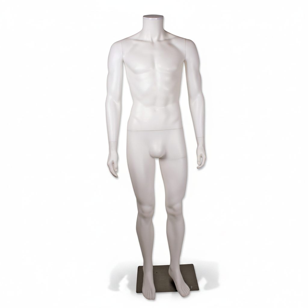 Basic men's mannequin without head. Plastic