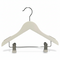 Wood hanger, solid, flat, junior, with clip, white, 32 cm