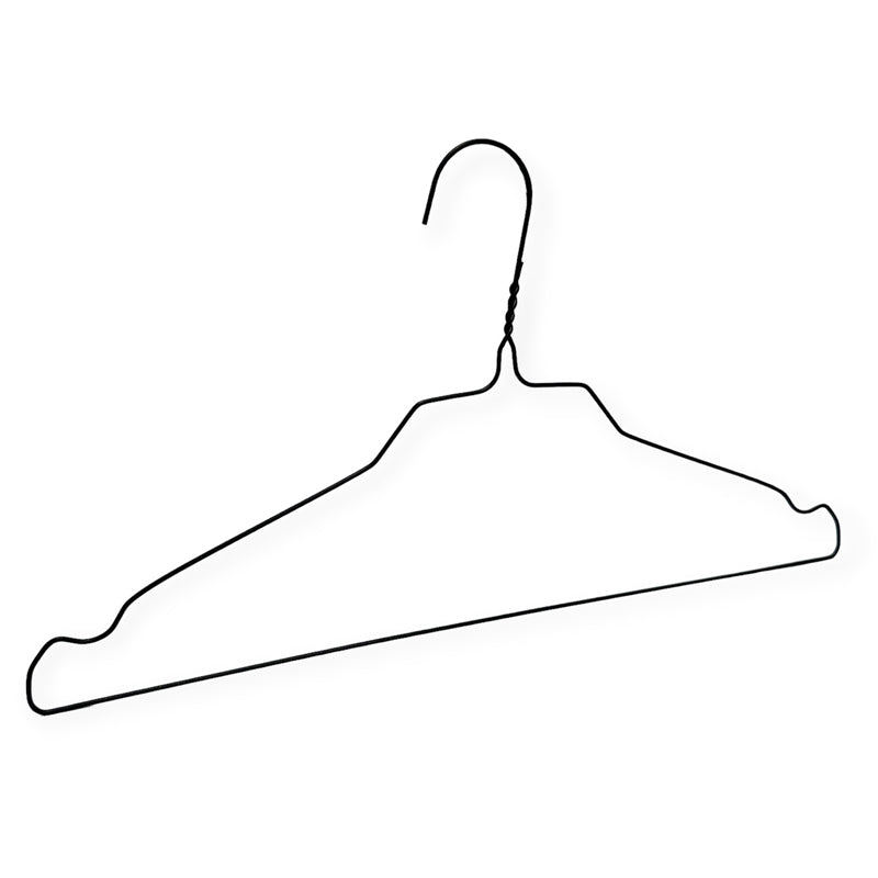 Dry-cleaning hanger, adult, with notch, black, pack of 500, 40 cm