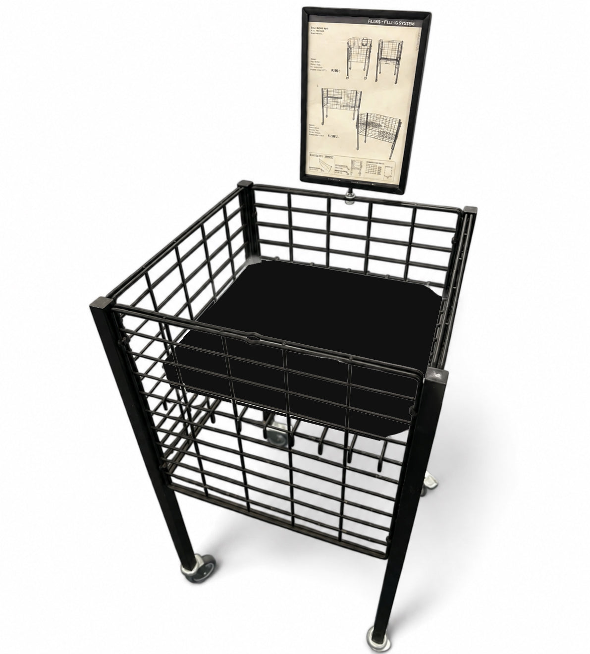 Plastic tray, black, 44 x 44 cm. Base shelf for Boxer