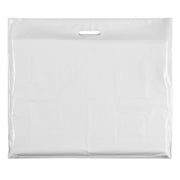 Plastic bag, extra large, white, pack of 100 pcs., 60 micron, W 70 x D/BF 15 x H 60 cm, reinforced handles
