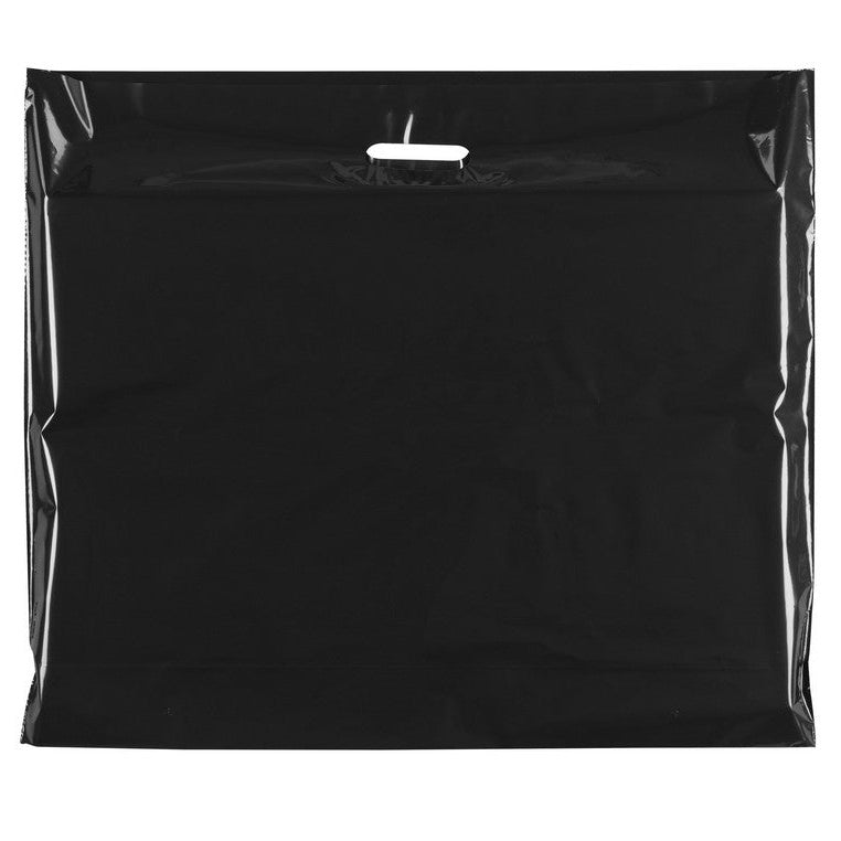 Plastic bag, extra large, black, pack of 100 pcs., 60 micron, W 70 x D/BF 15 x H 60 cm, reinforced handles