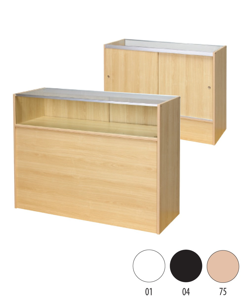 Sort Slimline glasdisk til butik