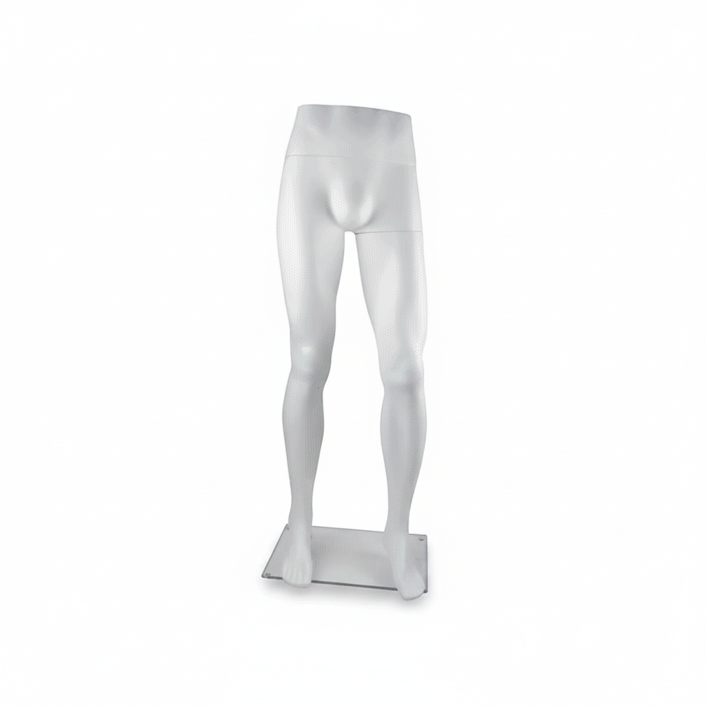 Mannequin lower body, men's, incl. glass base, 118cm