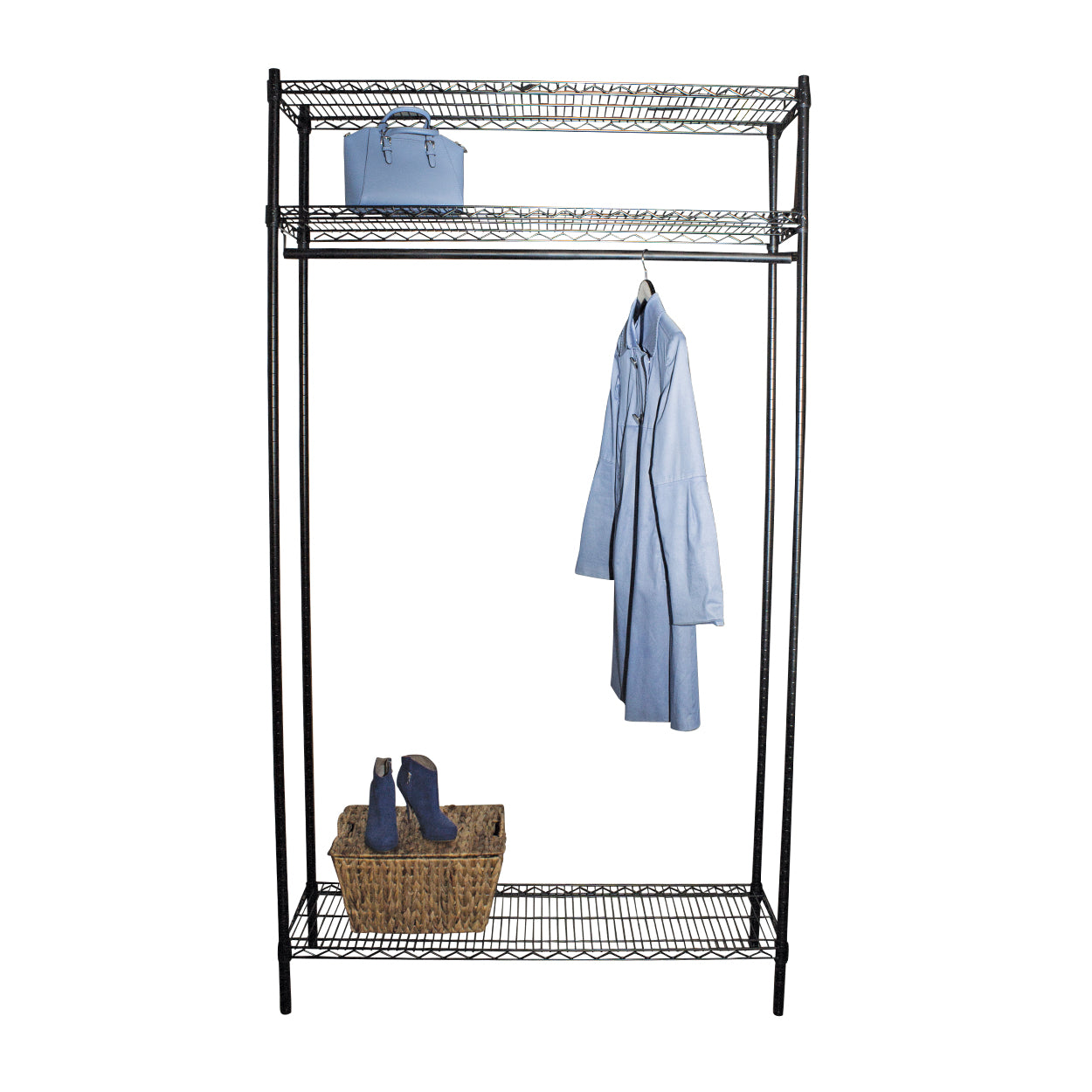 Wardrobe Shelf - TUBO (W 122 x D 36 x H 220 cm.) - Black