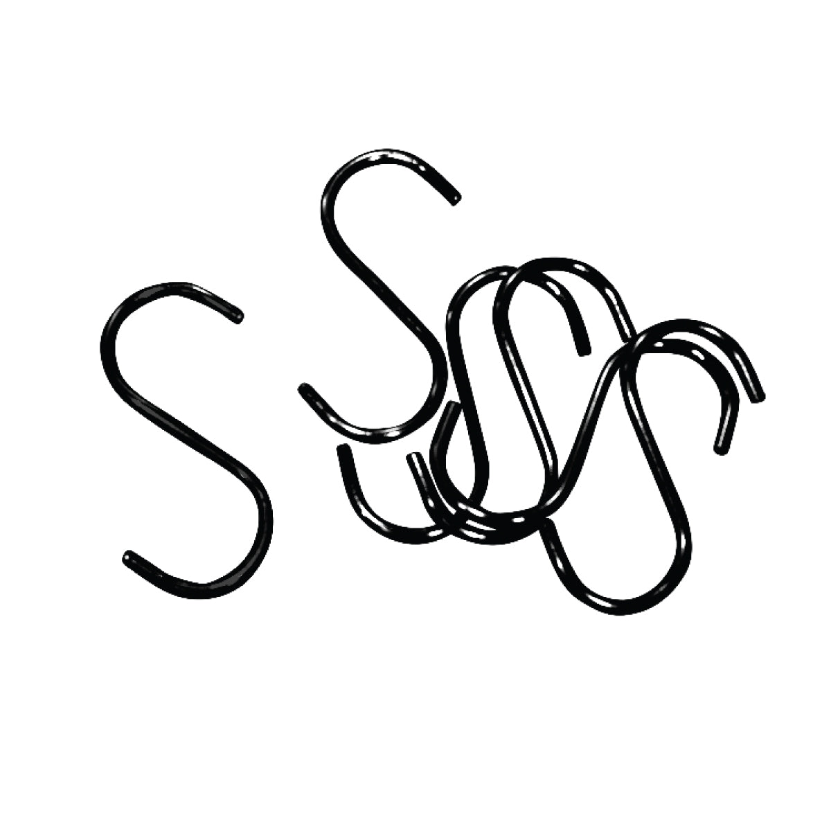 S-hook / jeans hook H11.5 cm - black - 10 pcs. Price shown per pc.