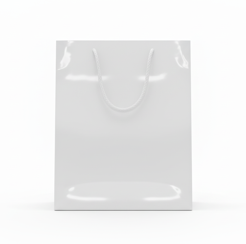 Paper bag. H 44 cm. White, tall, large. 25 pcs.
