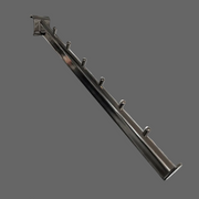 angled front mount, with 7 knobs, for oval. Decorative rod, chrome