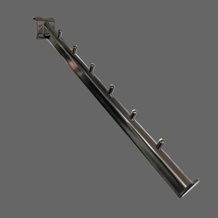 angled front mount, with 7 knobs, for oval. Decorative rod, chrome