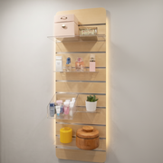 Small item wall on slatwall with accessories