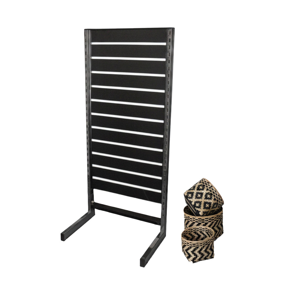Panel gondola, single-sided, standard black panel. Black, B67 x D40.5 x H147 cm