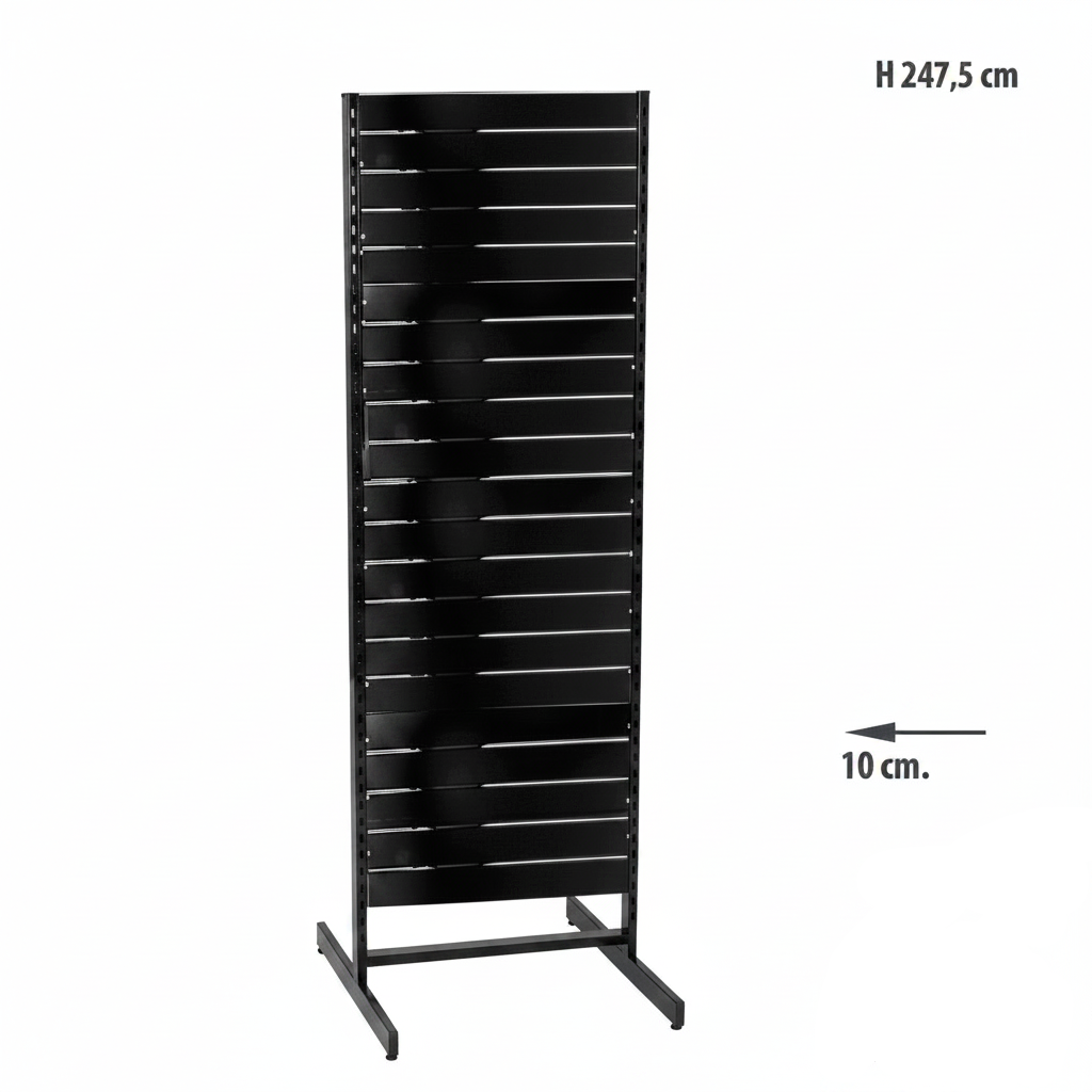 Panel gondola, double-sided, standard panel, black. W67 x D76 x H247 cm