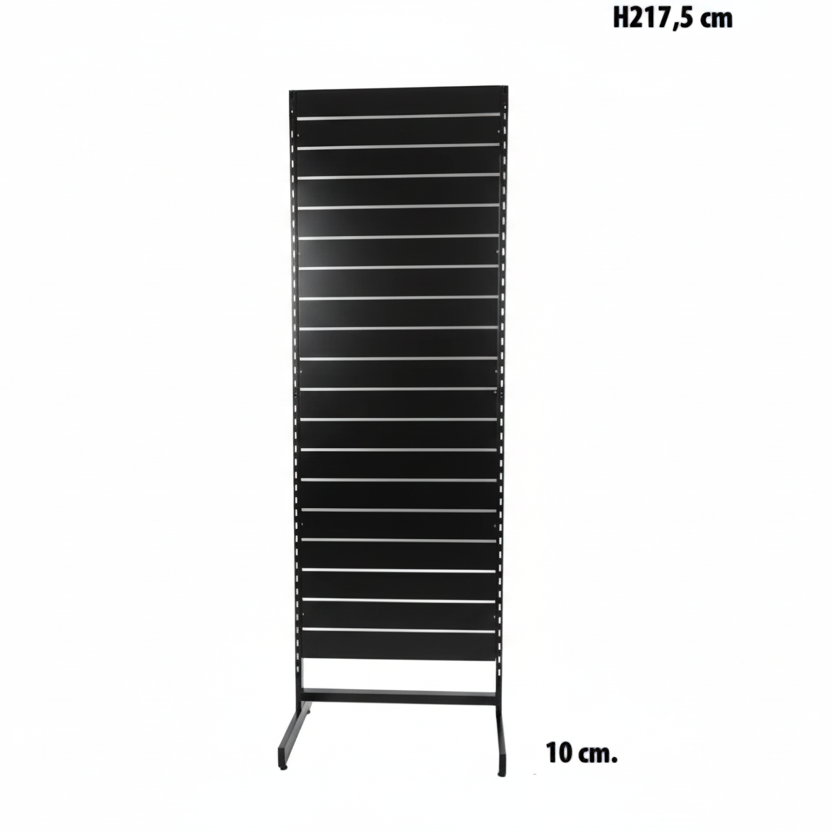 Panel gondola, single-sided, standard panel, black. black, W67 x D40.5 x H217 cm
