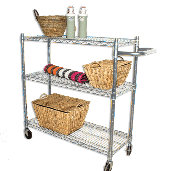Trolley with handle. TUBO - chrome