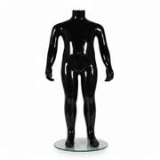 Family children's mannequin. Black high gloss. 2-4 years. H 73 cm. Round glass base plate