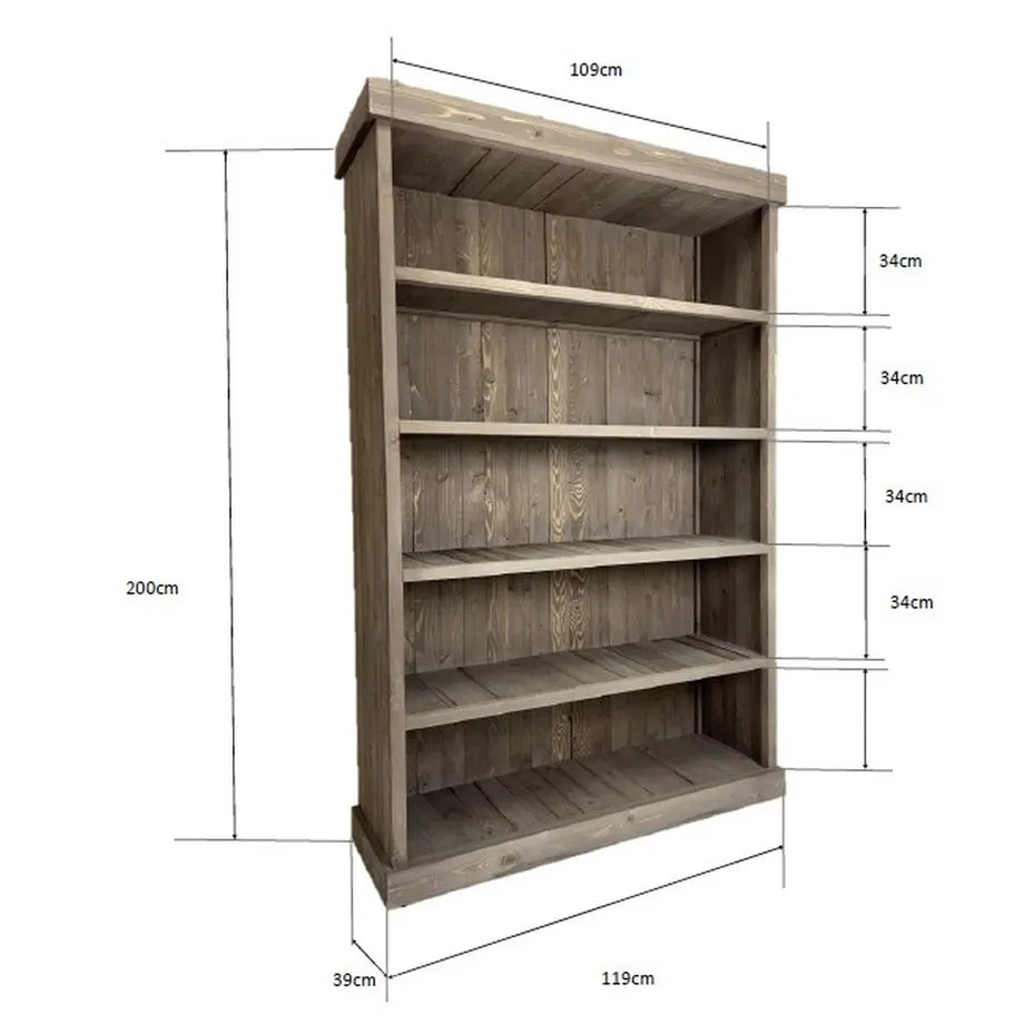 Graywood shelving unit with 5 shelves. H200 cm