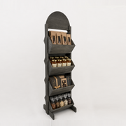 Graywood stand with 4 crates. H202 cm