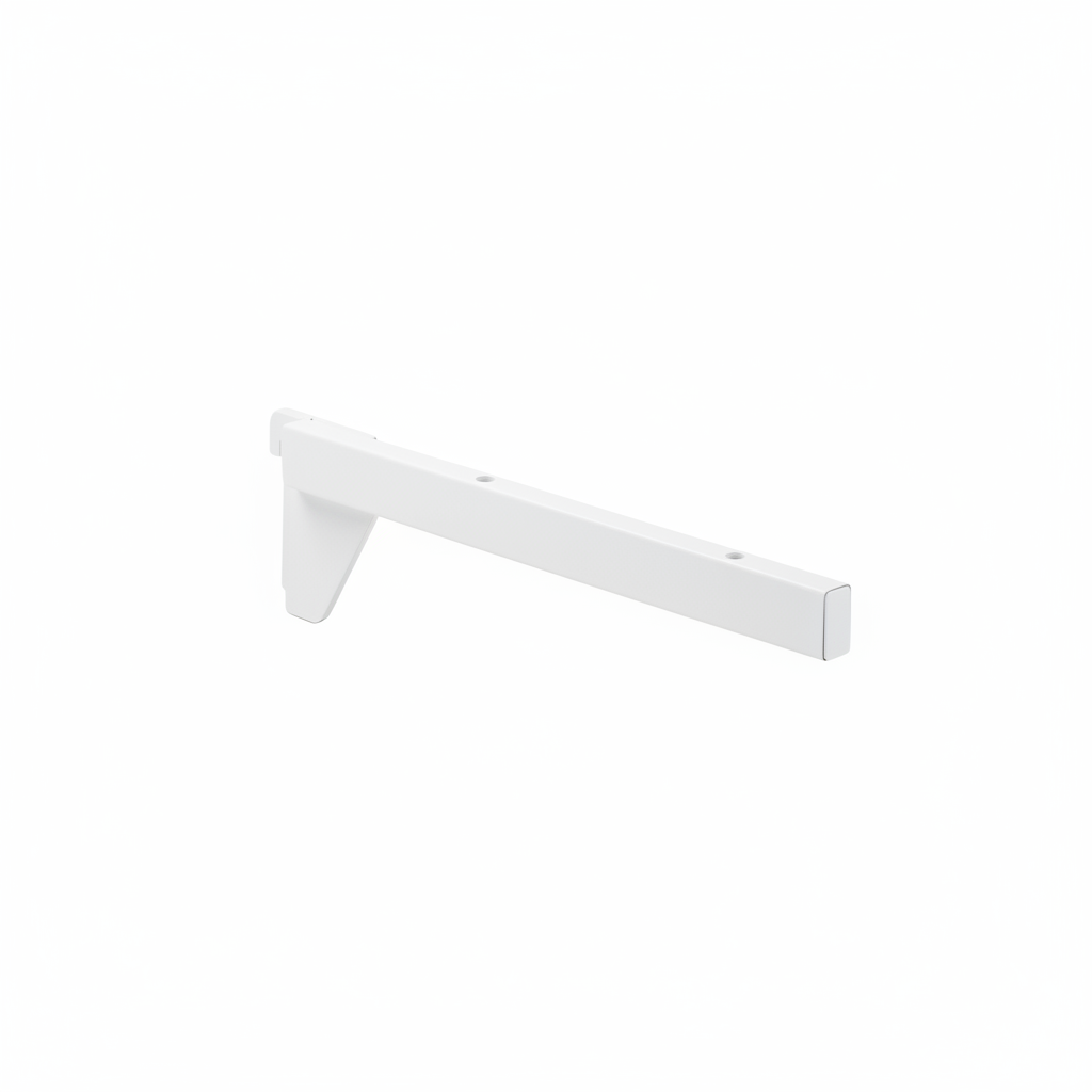Shelf bracket, straight, right, white, 30 cm, multi-accessory - 12 mm