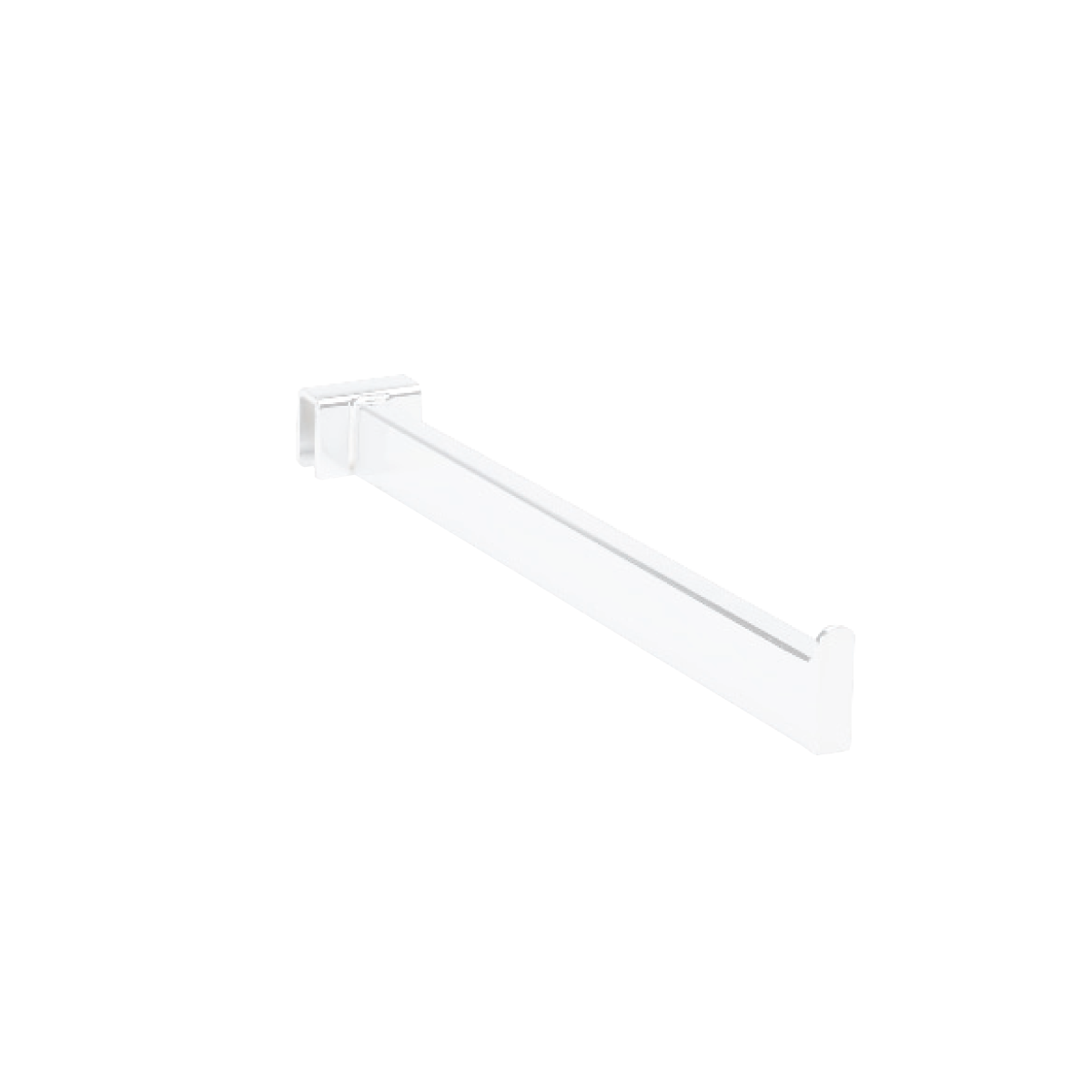 Straight front hang. White, multi-accessory - 12 mm