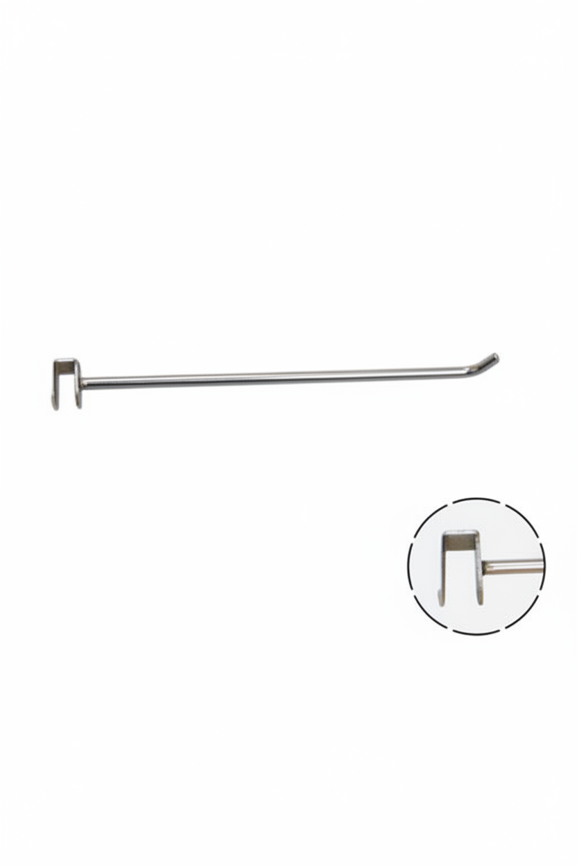 Product hook, chrome, 30 cm, extra heavy-duty, multi-accessory - 12 mm