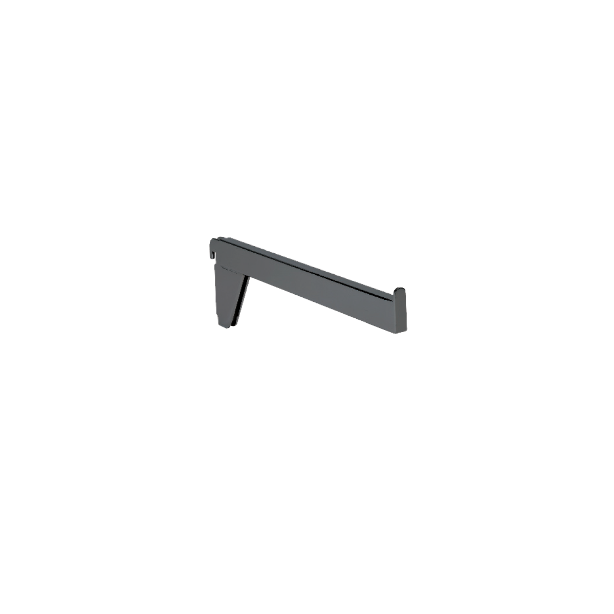 Straight front hanger for wall rail - Black, multi-accessory - 12 mm