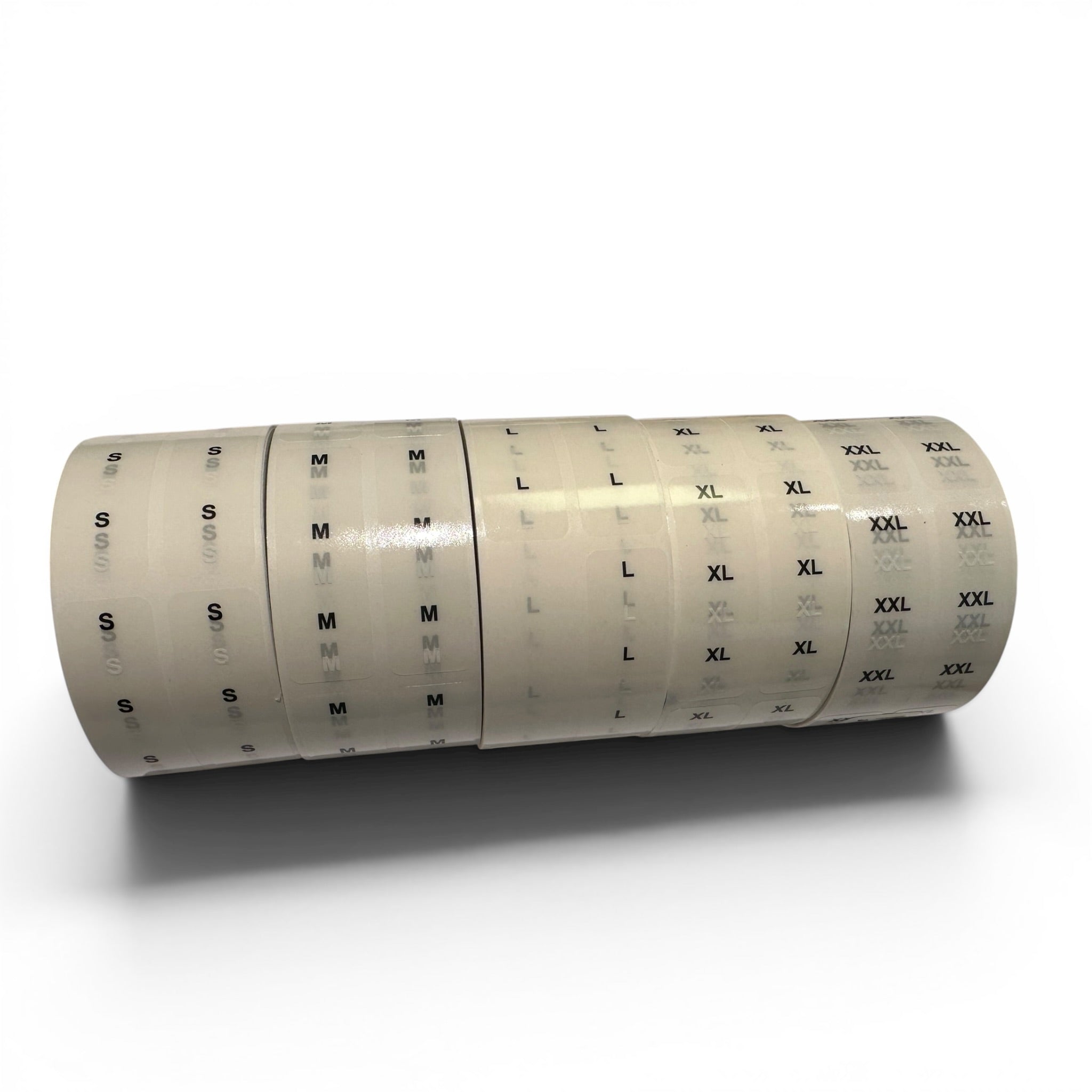 Size tags - Set with 5 rolls - All in one box. See all sample packs