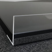 Melamine shelf black, slanted, with chrome front edge, 61 x 37 cm