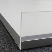 Melamine shelf gray, slanted, with chrome front edge, 91 x 37 cm