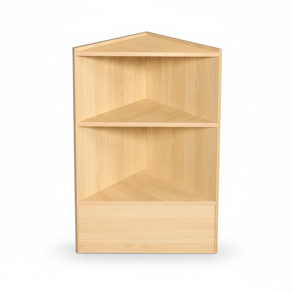Slimline Disk, corner module, incl. 1 shelf, maple, D46 x W46 x H96 cm.