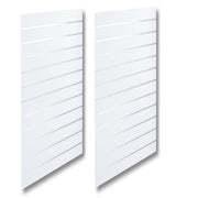 Grooved Panel - Standard (59.5 x 240 cm) - White with Aluminum Strips