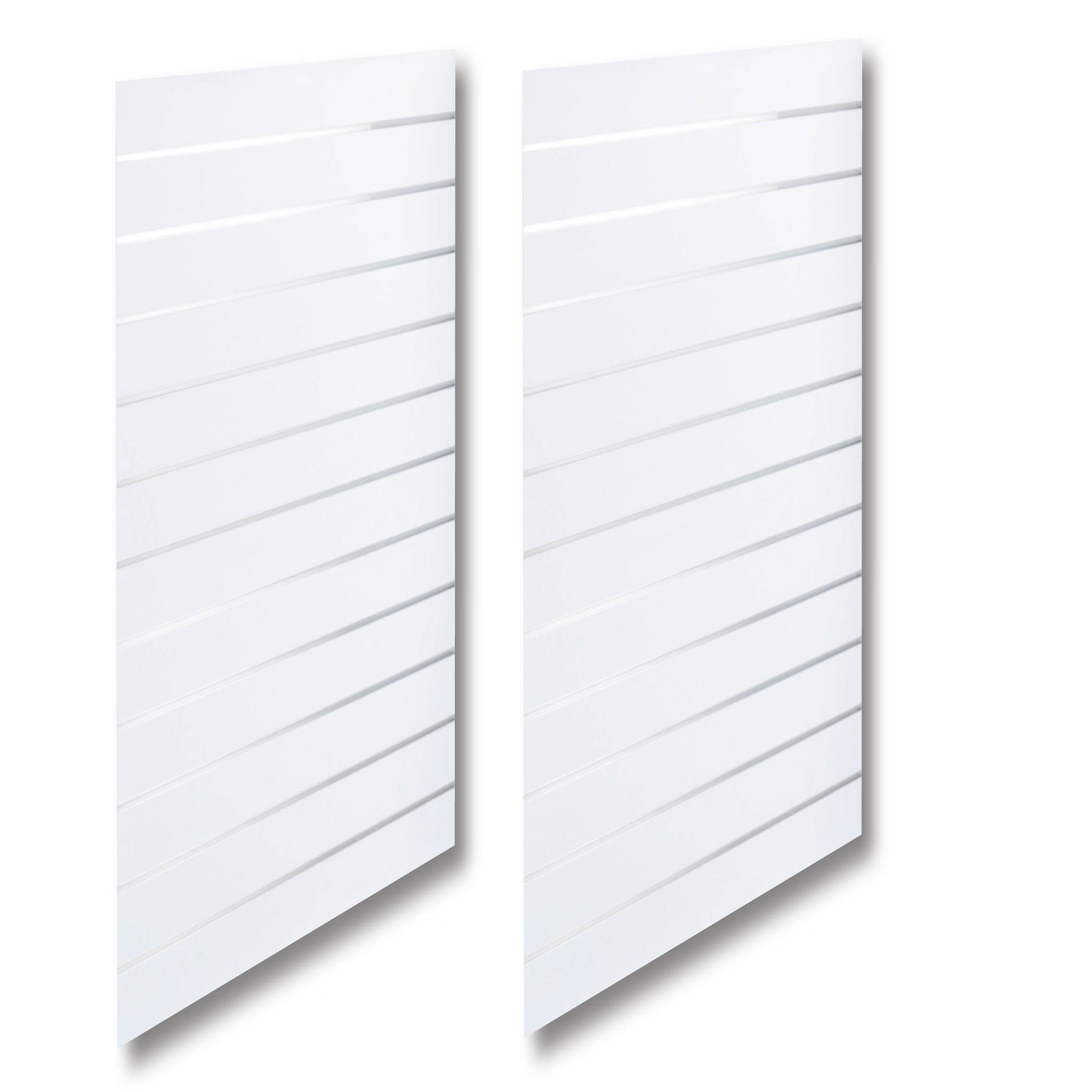 Grooved Panel - Standard (59.5 x 240 cm) - White with Aluminum Strips