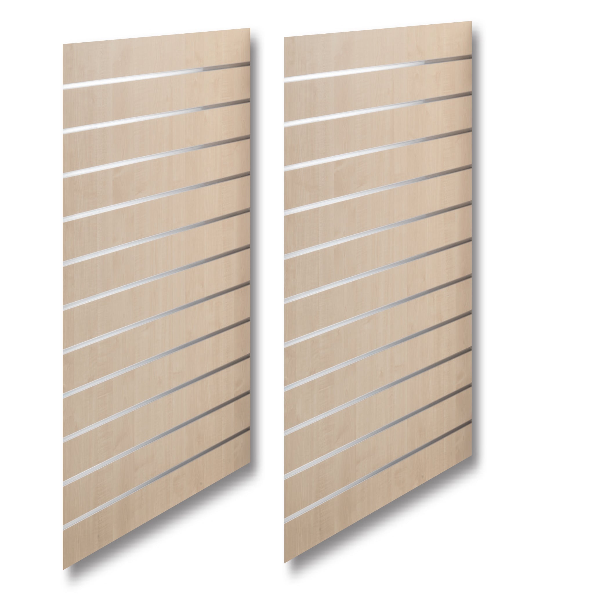 Grooved panel - Standard (59.5 x 240 cm) - Maple with aluminum strips