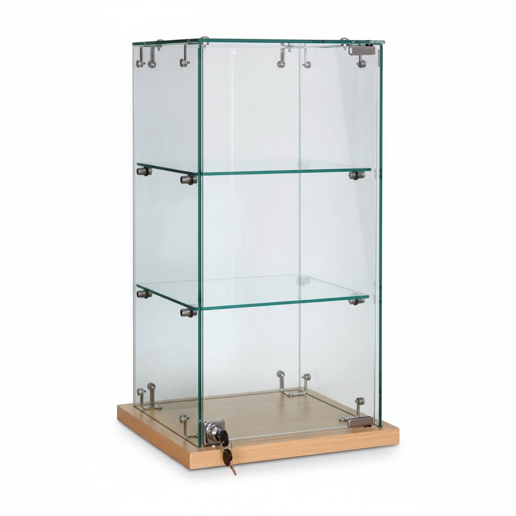 Counter display cabinet, Slimline, maple, W33 x D33 x H61