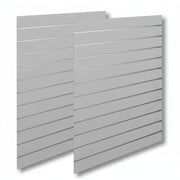Grooved panel - Standard (120 x 240 cm) - Gray with aluminum strips