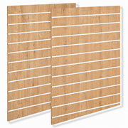 Grooved panel - Standard (120 x 240 cm) - Oak-look aluminium strips in white