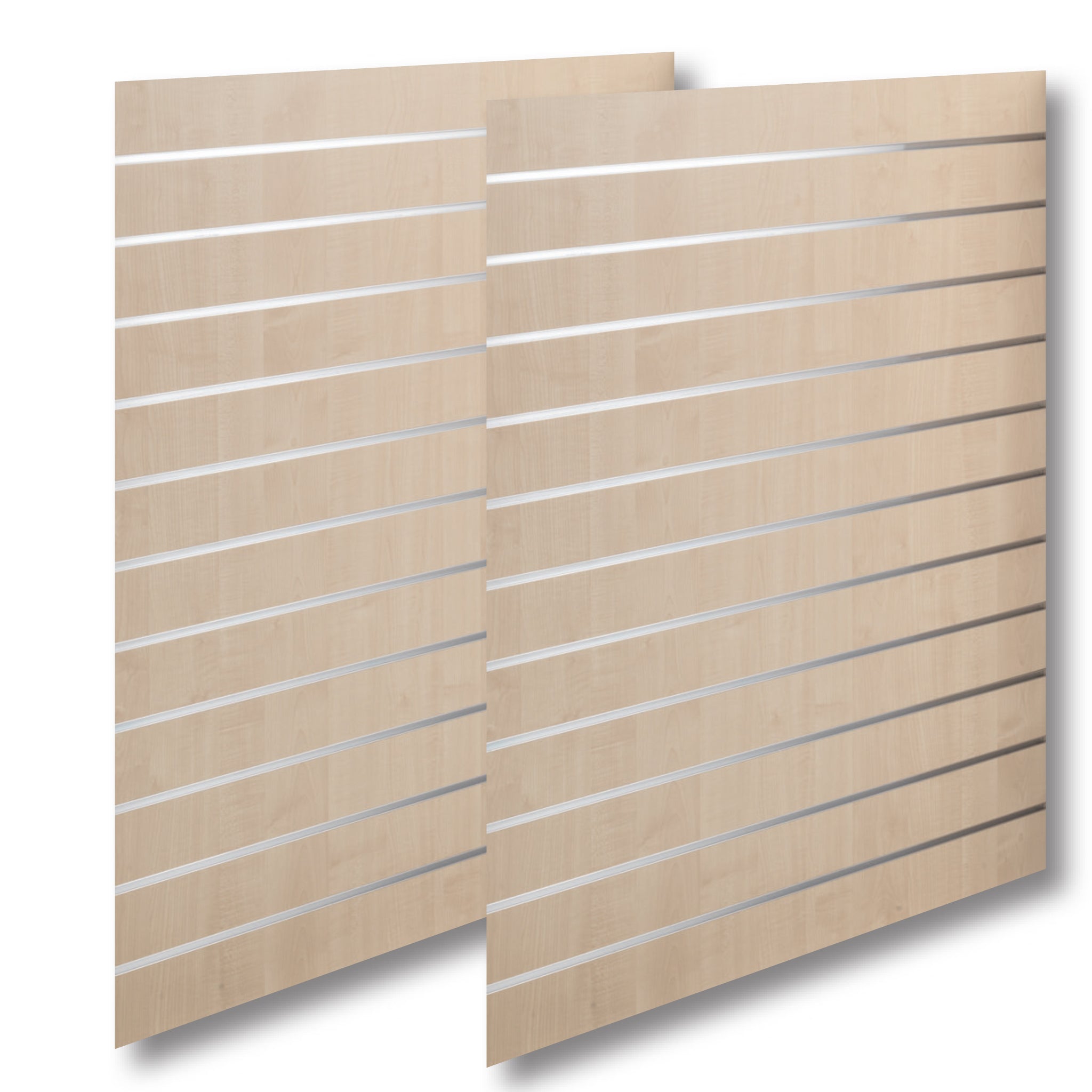 Grooved panel - Standard (120 x 240 cm) - Maple with aluminium strips