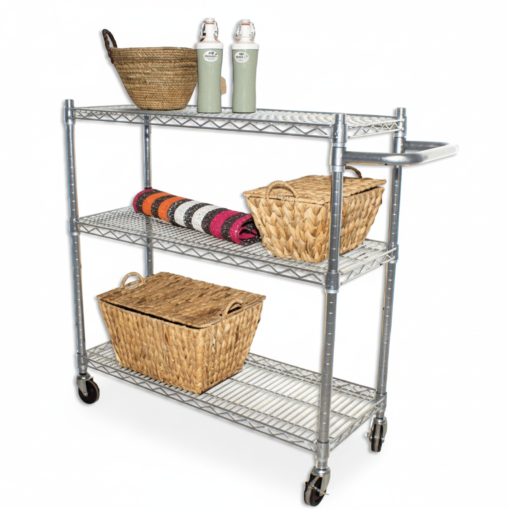 Trolley with handle. TUBO - chrome
