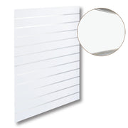 Grooved panel - Standard (120 x 120 cm) - White with white aluminium strips