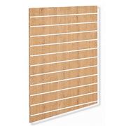 Grooved panel - Standard (120 x 120 cm) - Oak-look with white aluminum strips