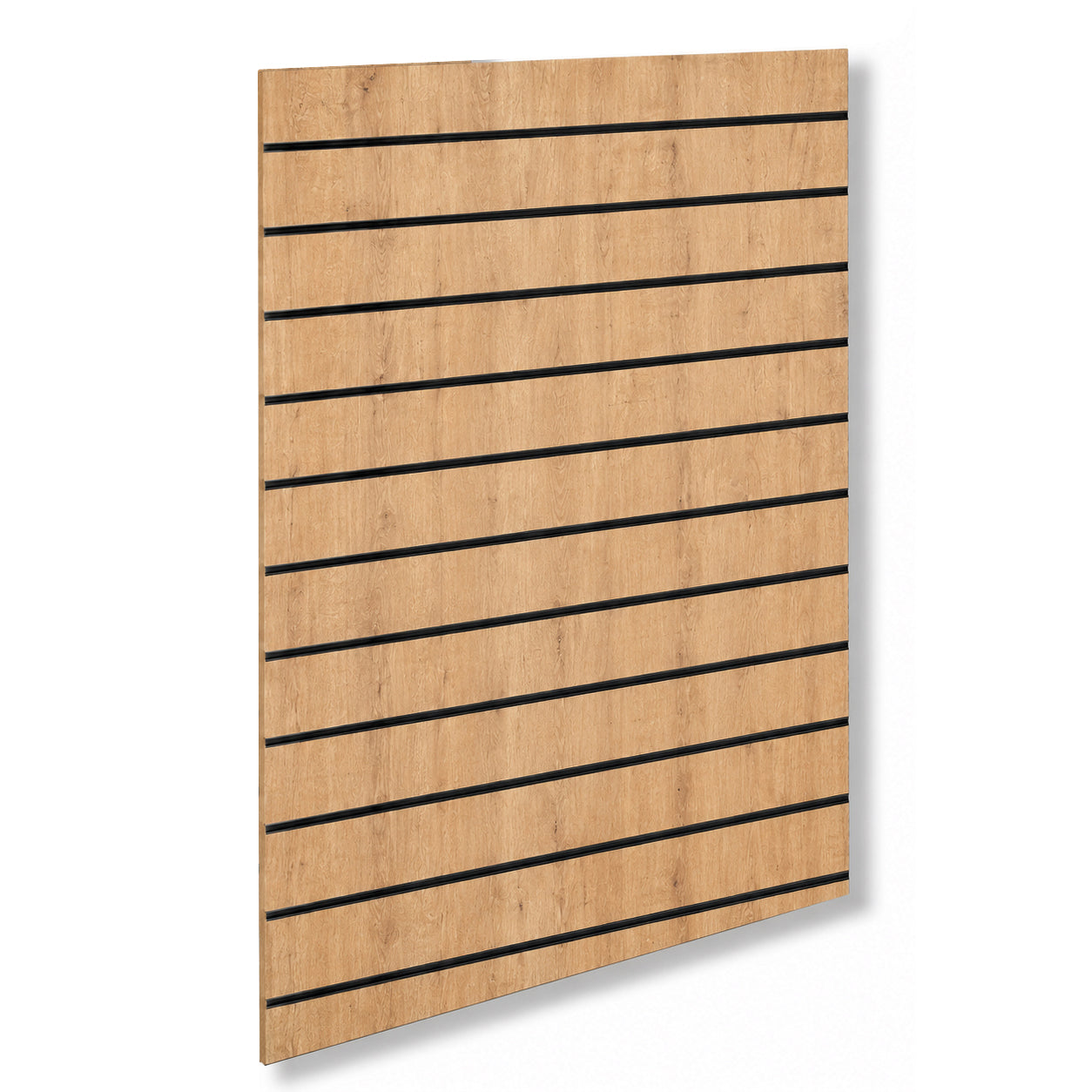 Grooved Panel - Standard (120 x 120 cm.) - Oak-look with black plastic trims
