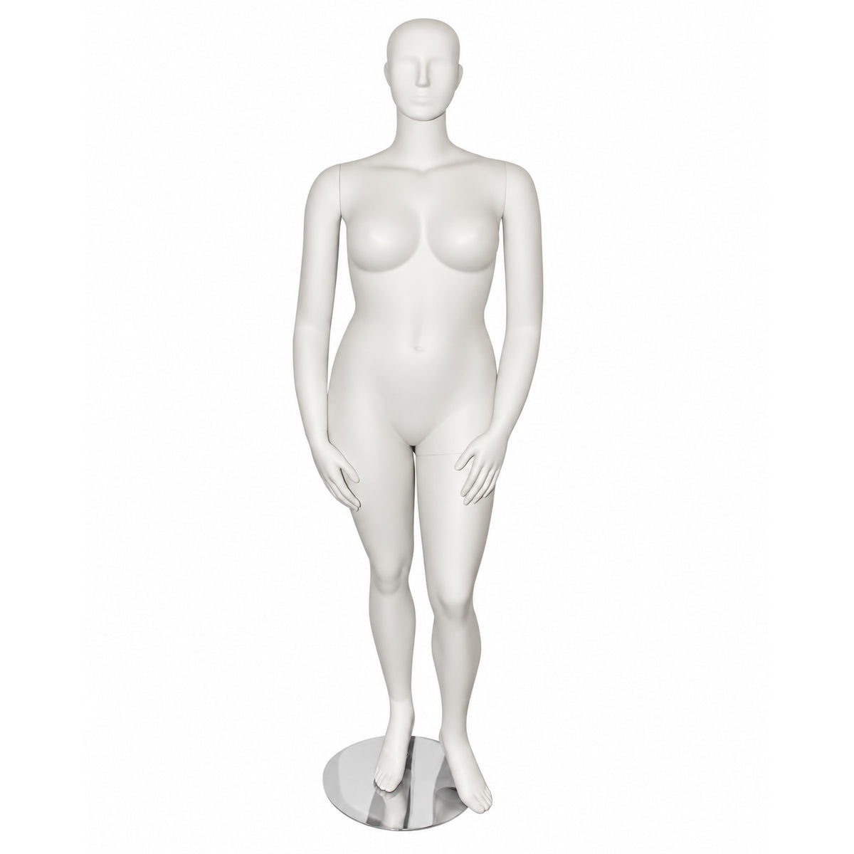 XL female mannequin with head. Curved