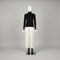 Standard women's mannequin, A, with straight arms, head without facial features and brushed satin metal base plate, white