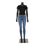 Female mannequin, Model A with straight arms and flexible head option, black. Standard