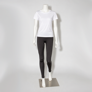 Women's mannequin, Model B with straight arms, staggered foot position and flexible head mount, white. Standard