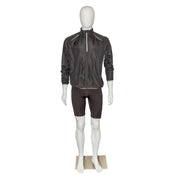 Standard men's mannequin, size C, with straight arms, head without facial features and brushed satin metal base plate, white