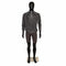Standard men's mannequin, size C, with straight arms, head without facial features and brushed satin metal base plate, black